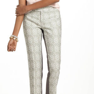 Anthropologie Spliced Jacquard Slims Ankle Pants Trousers By Elevenses, Size 4